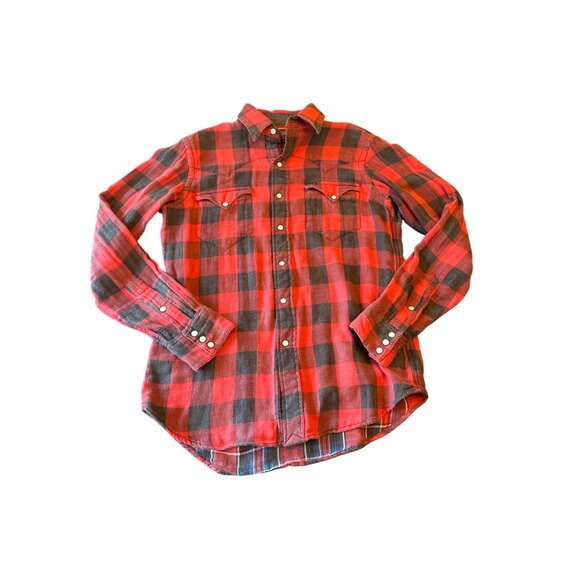 Ralph Lauren Tops - Ralph Lauren Polo Country Red & Black Plaid Flannel Shirt SP Cotton Long Sleeve